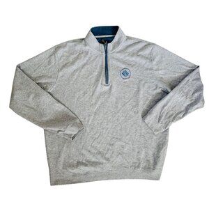 Johnnie-O Mens Sz XL Heather Gray Quarter-Zip Pullover Casual Sweatshirt